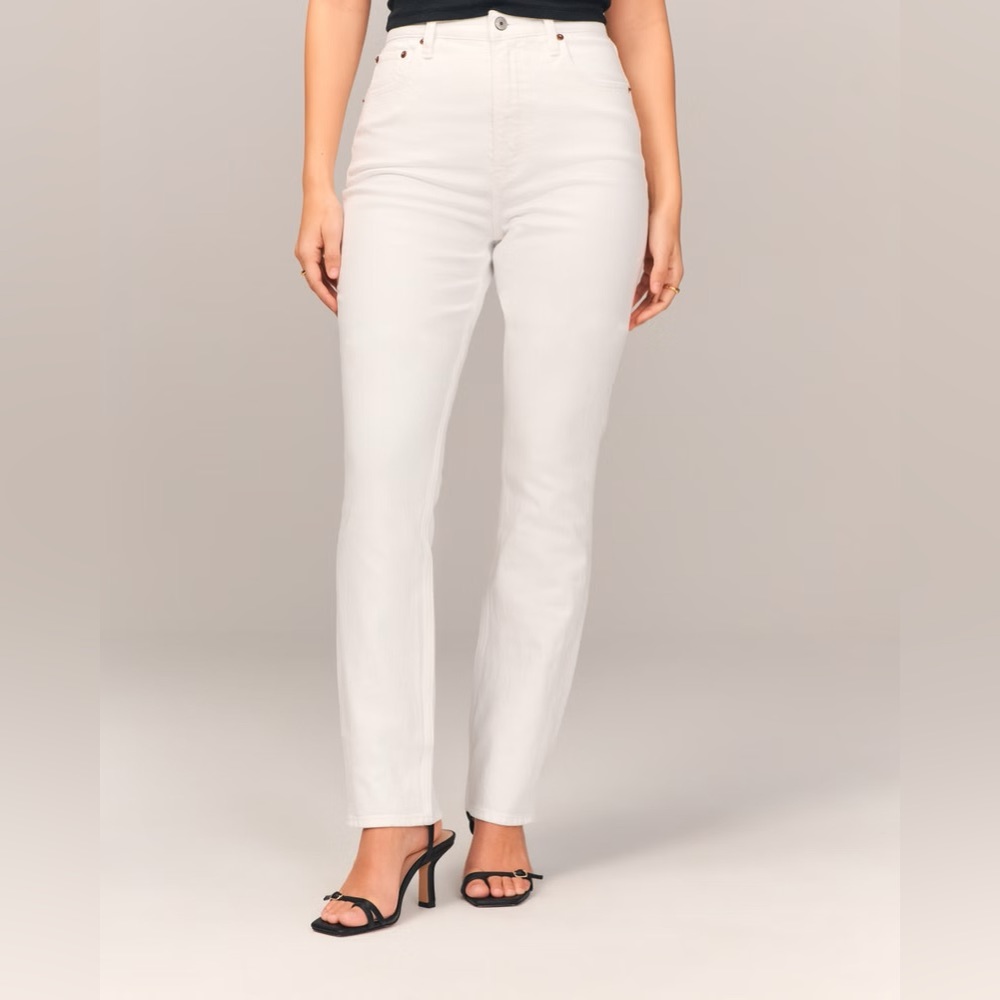 Abercrombie & Fitch curve love white denim